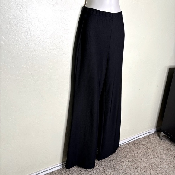 Windsor Black Wide Leg Ribbed Women's Elastic Waist Pants Size S - Picture 4 of 7